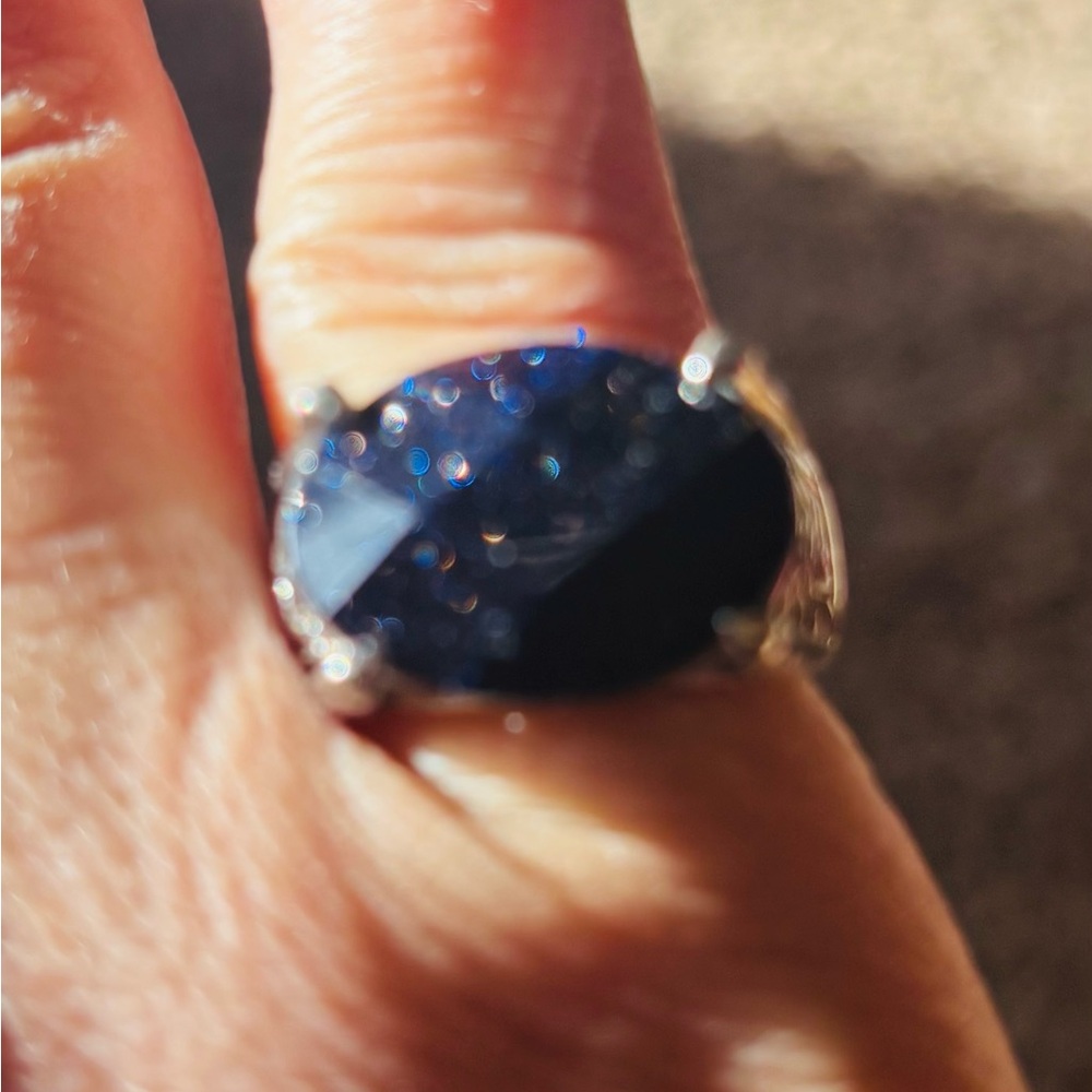 Lia Sophia Midnight Blue Oval Ring